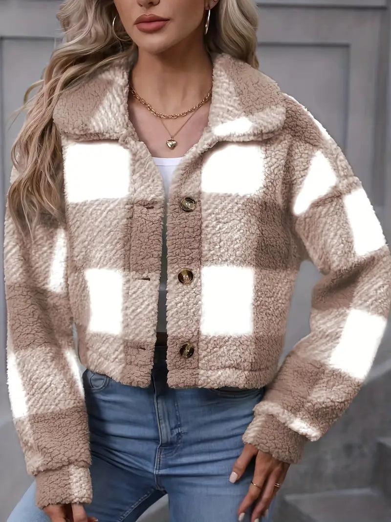 Plaid Teddy Coat