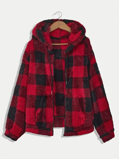 Plaid Fleece Coat