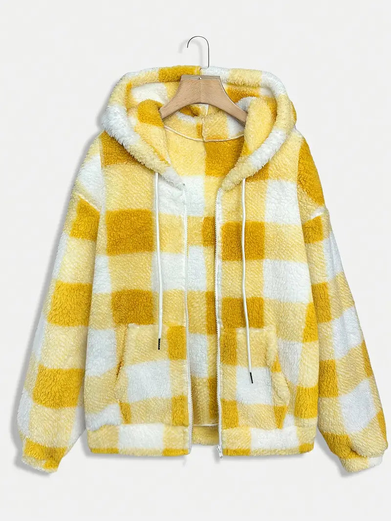 Plaid Fleece Coat